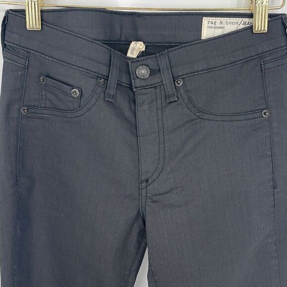 Rag & Bone Intermix Womens Skinny Zipper Capri Jeans Stretch‎ Black Size 27 - Picture 2 of 12